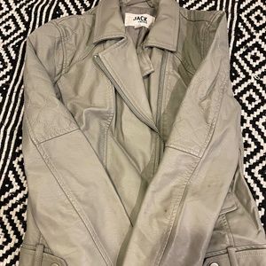 Gray faux leather jacket